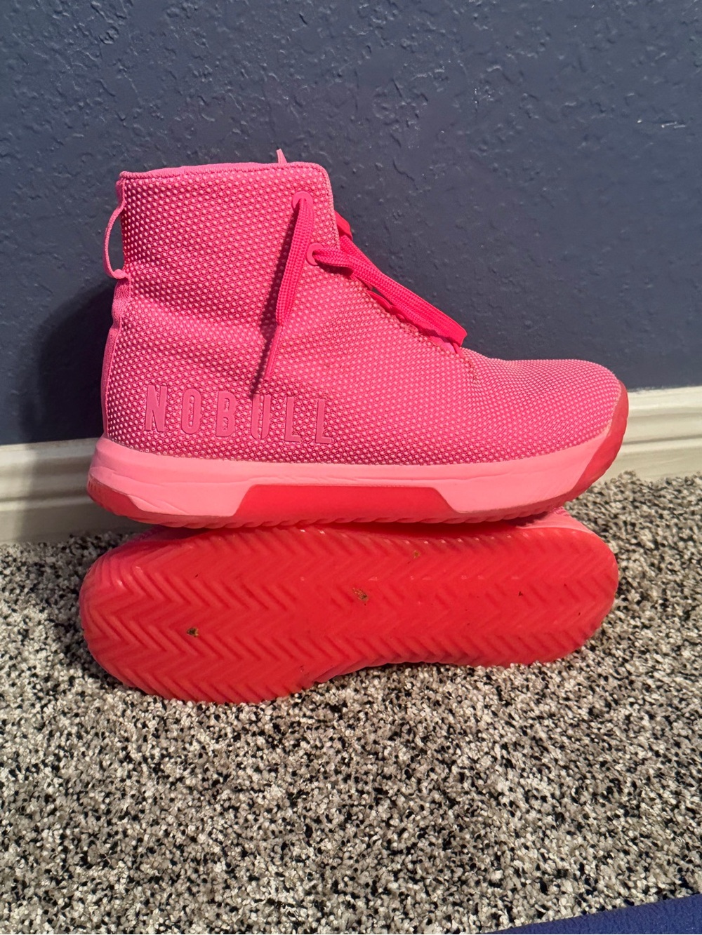 NOBULL women’s Bright Pink High-Top Trainers
